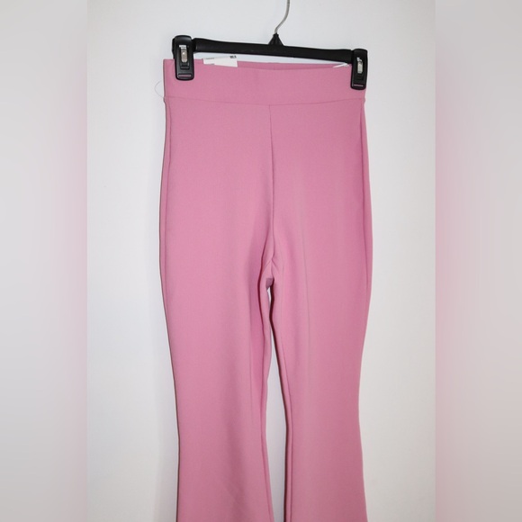 Zara | Pink Ribbed Flare Leggings Size S - Picture 2 of 3